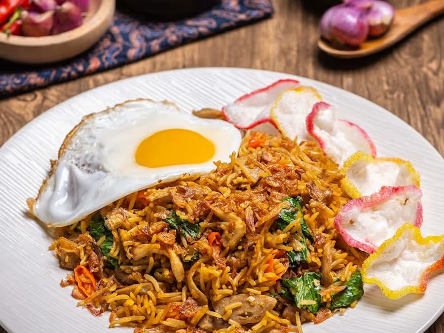 Nasi goreng, Indonesian fried rice, cooked by private chef Muna in Bali